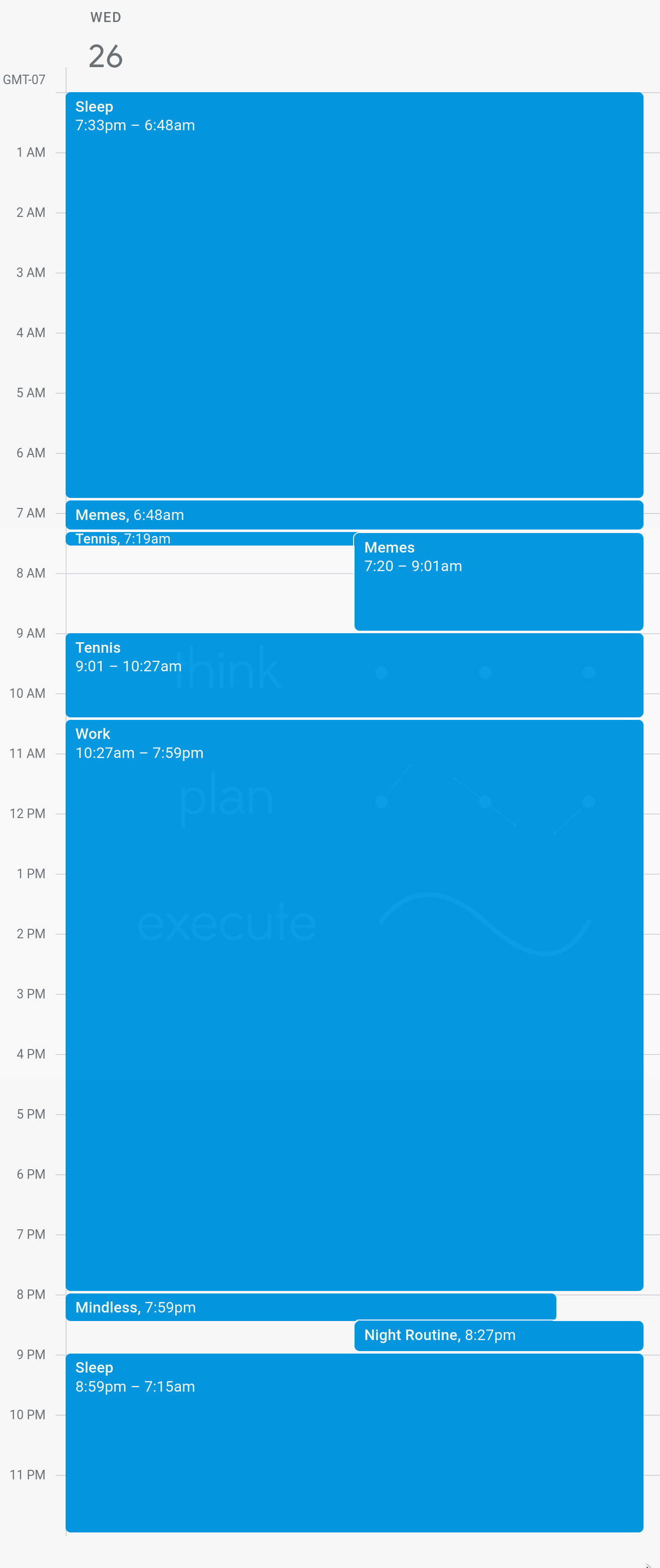 Mindless Data Calendar
Wednesday